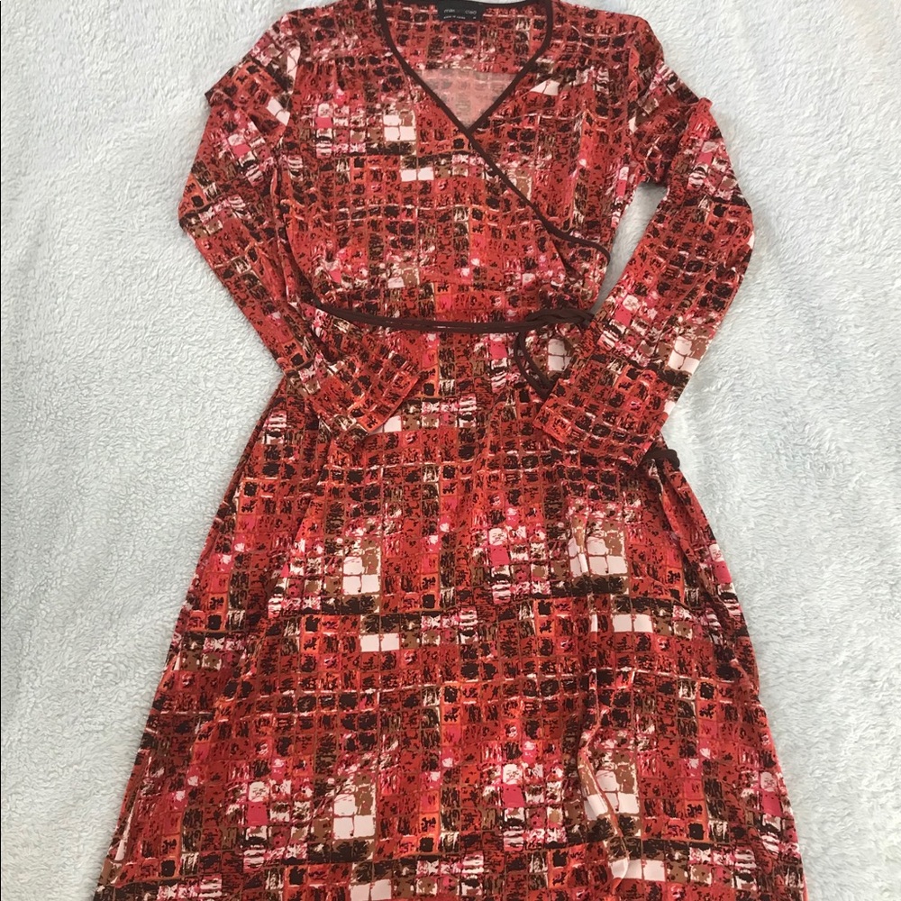 Max and Cleo Abstract Pattern Wrap Dress